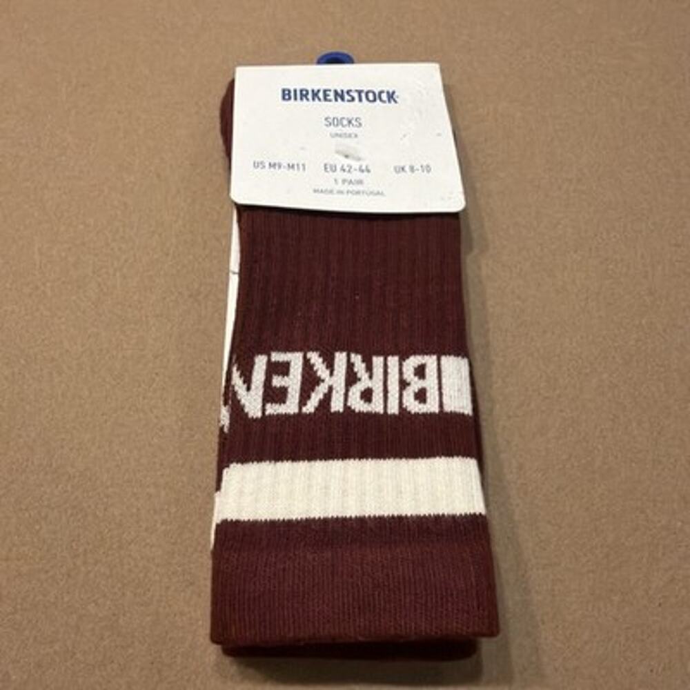 Birkenstock Men’s Oeko Tex Cotton Tennis Socks Burgundy Size M9-11 EU42-44